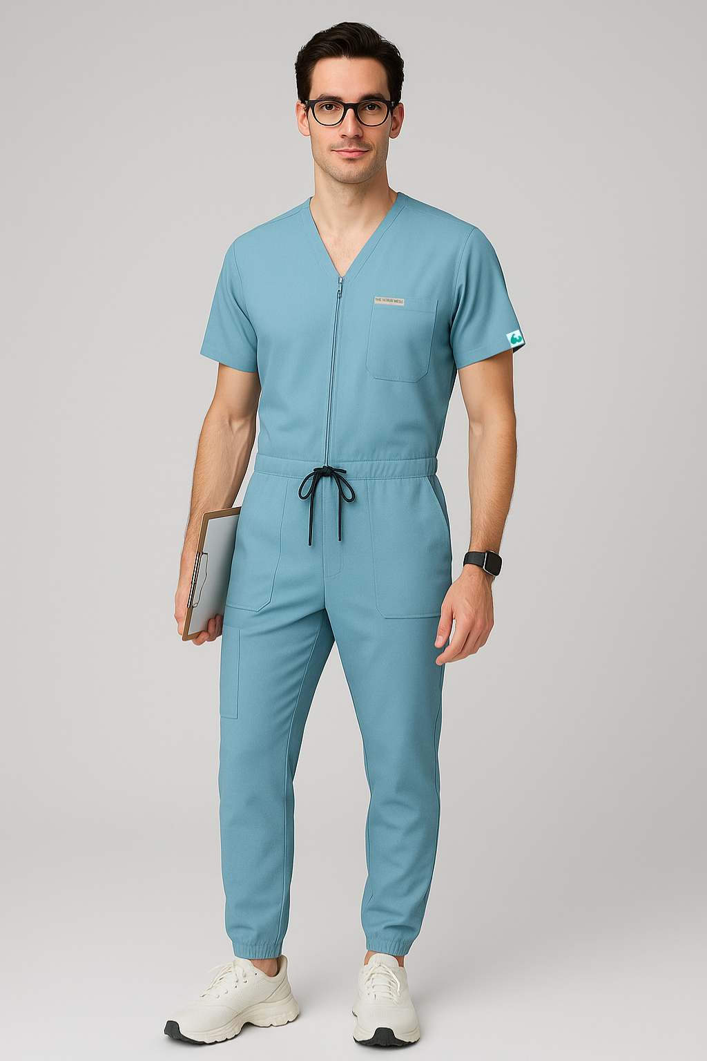 Skyblue Jumpsuit Scrub For Men