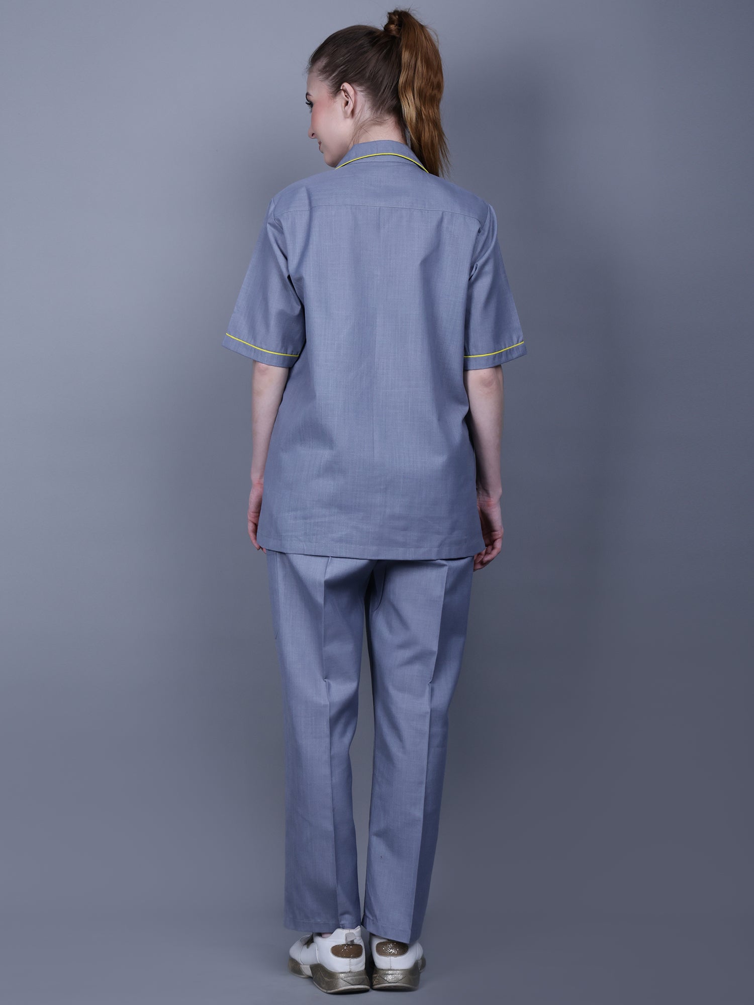 Medical Unisex Blazer Collar Neck Grey Scrub