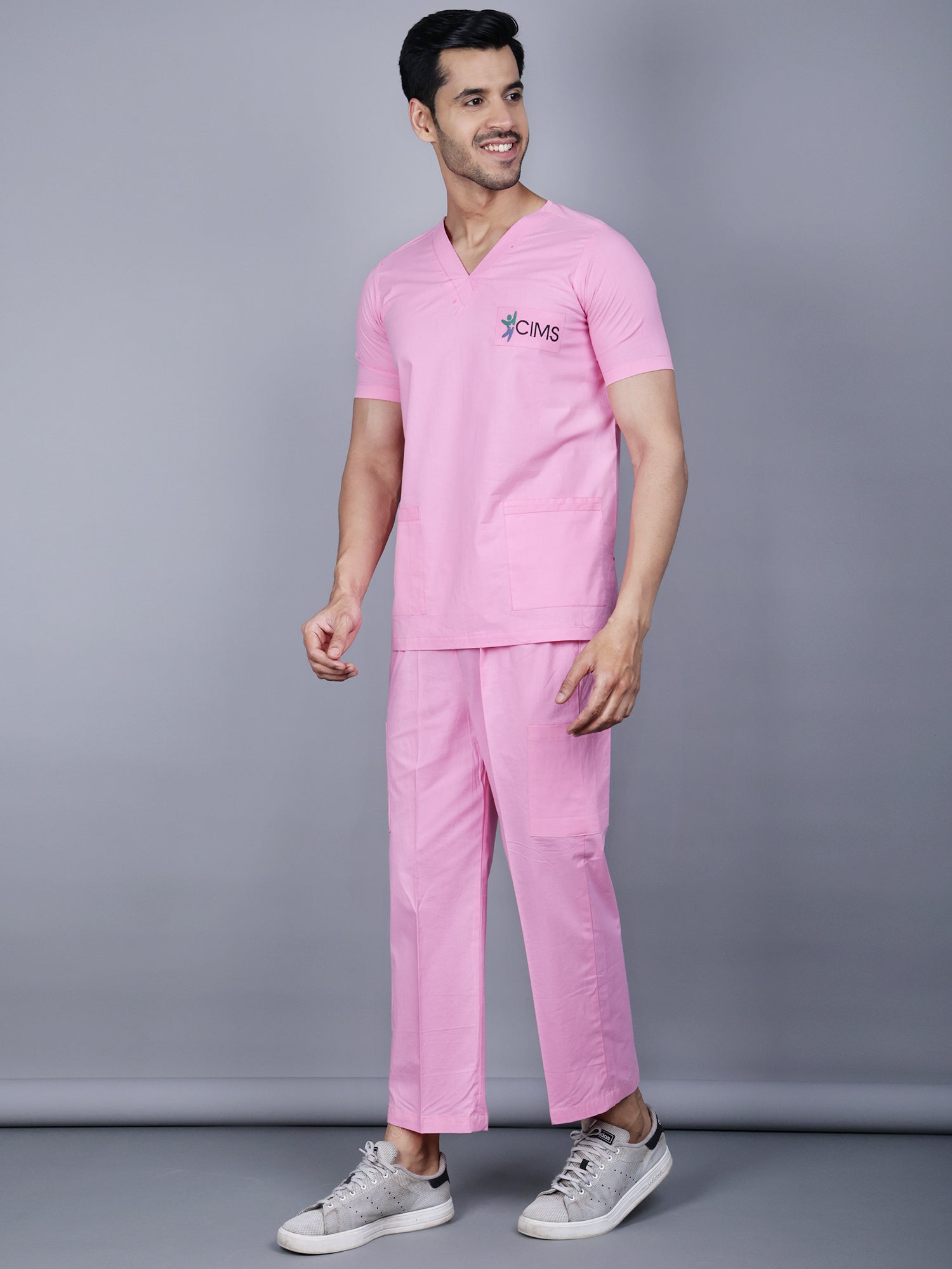 Medical Unisex V-Neck (Pink) Active Scrub