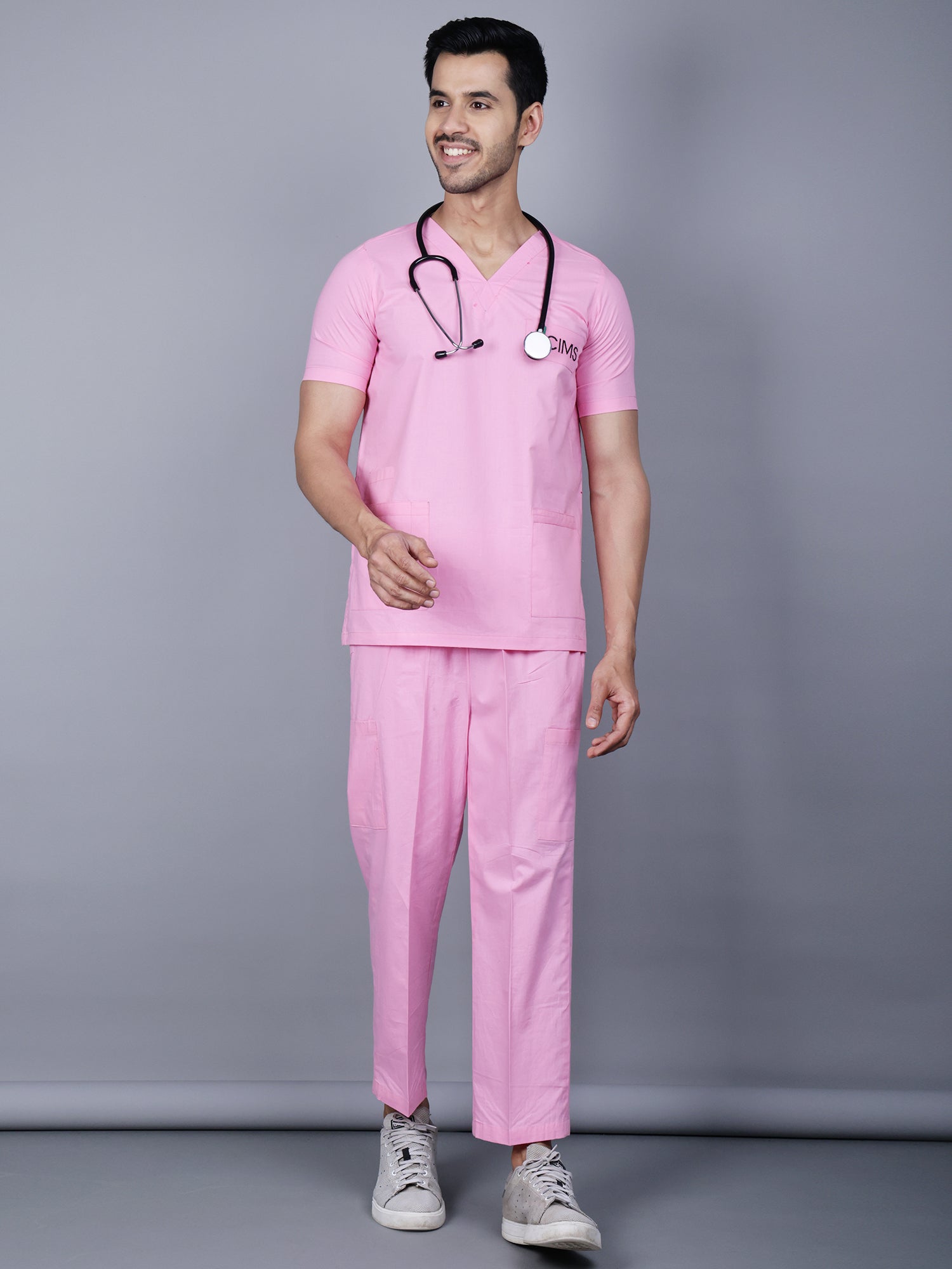 Medical Unisex V-Neck (Pink) Active Scrub