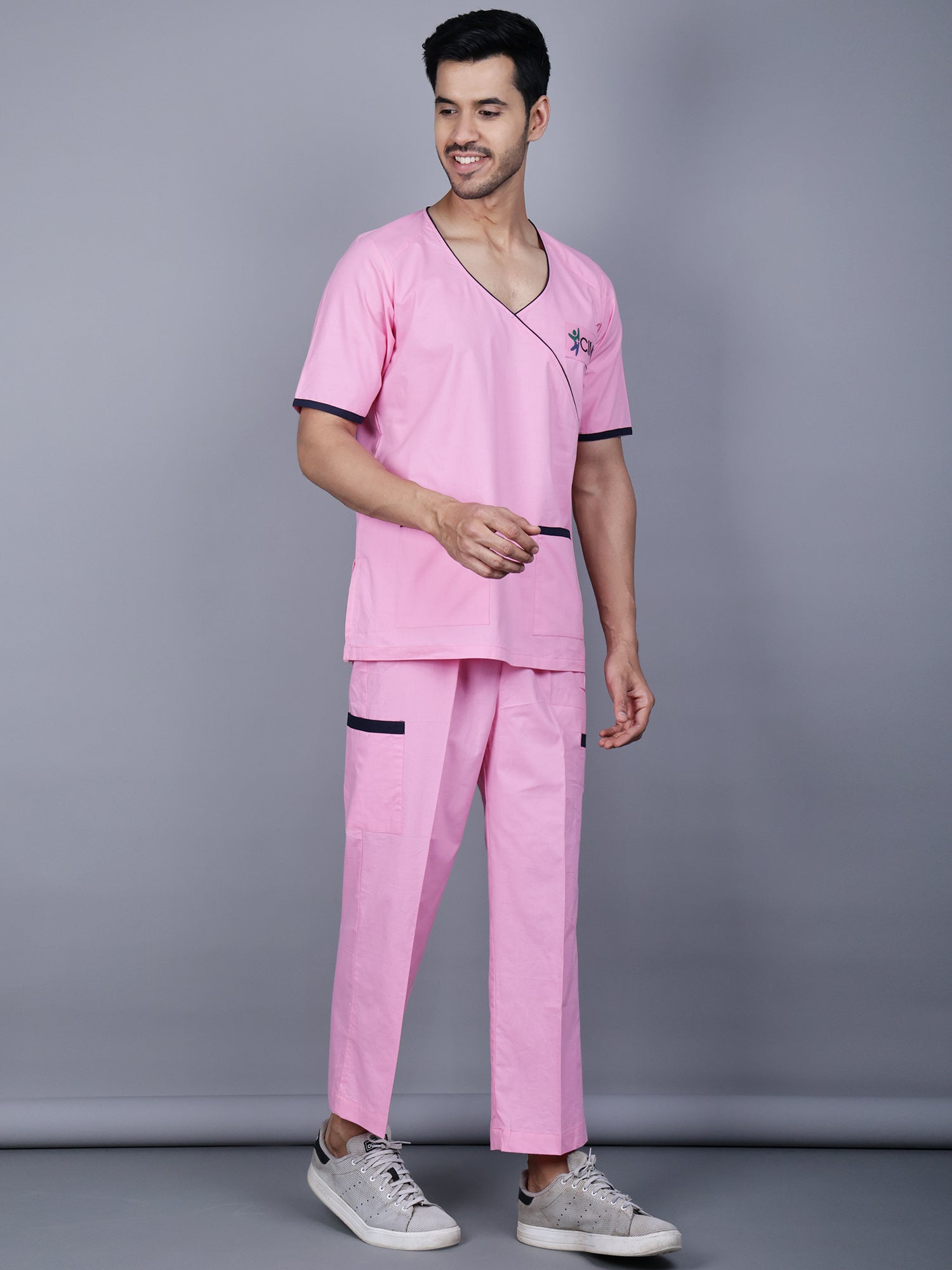 Medical Unisex Overlap V-Neck (Pink) Active Scrub