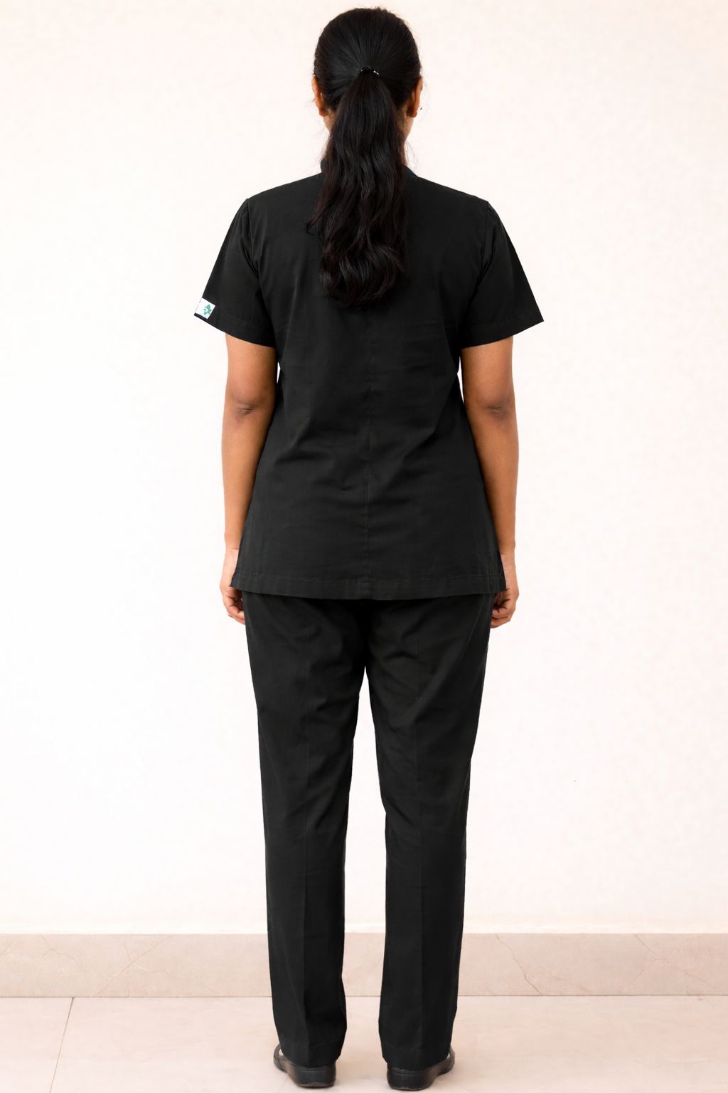 TSM ELITE 6 POCKET ZIPPER (BLACK) WOMEN SCRUB