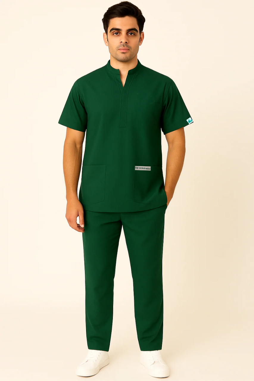 PRESTIGE 4 POCKET MANDARIN (GREEN) MEN SCRUB