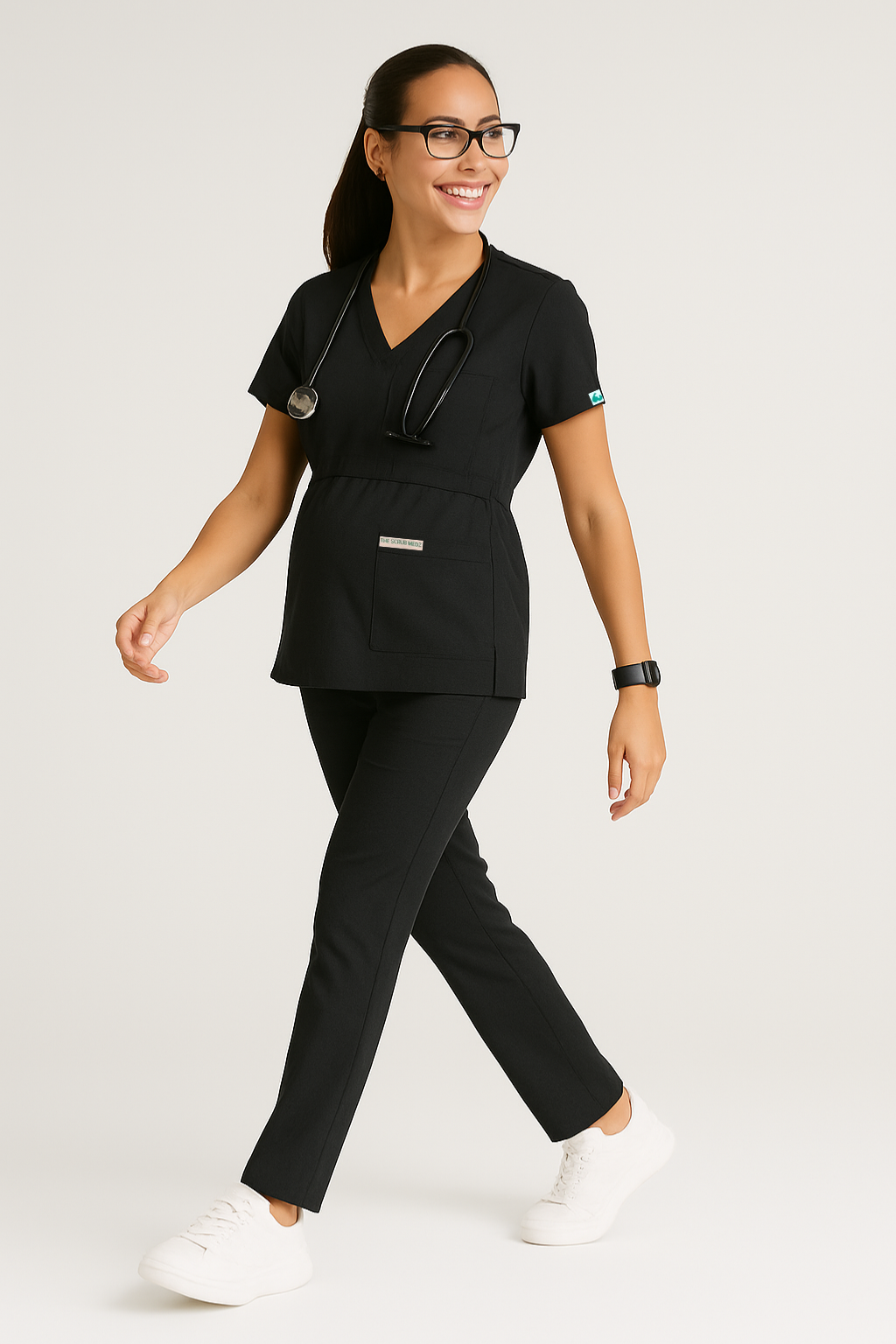Black Maternity Scrub For Women