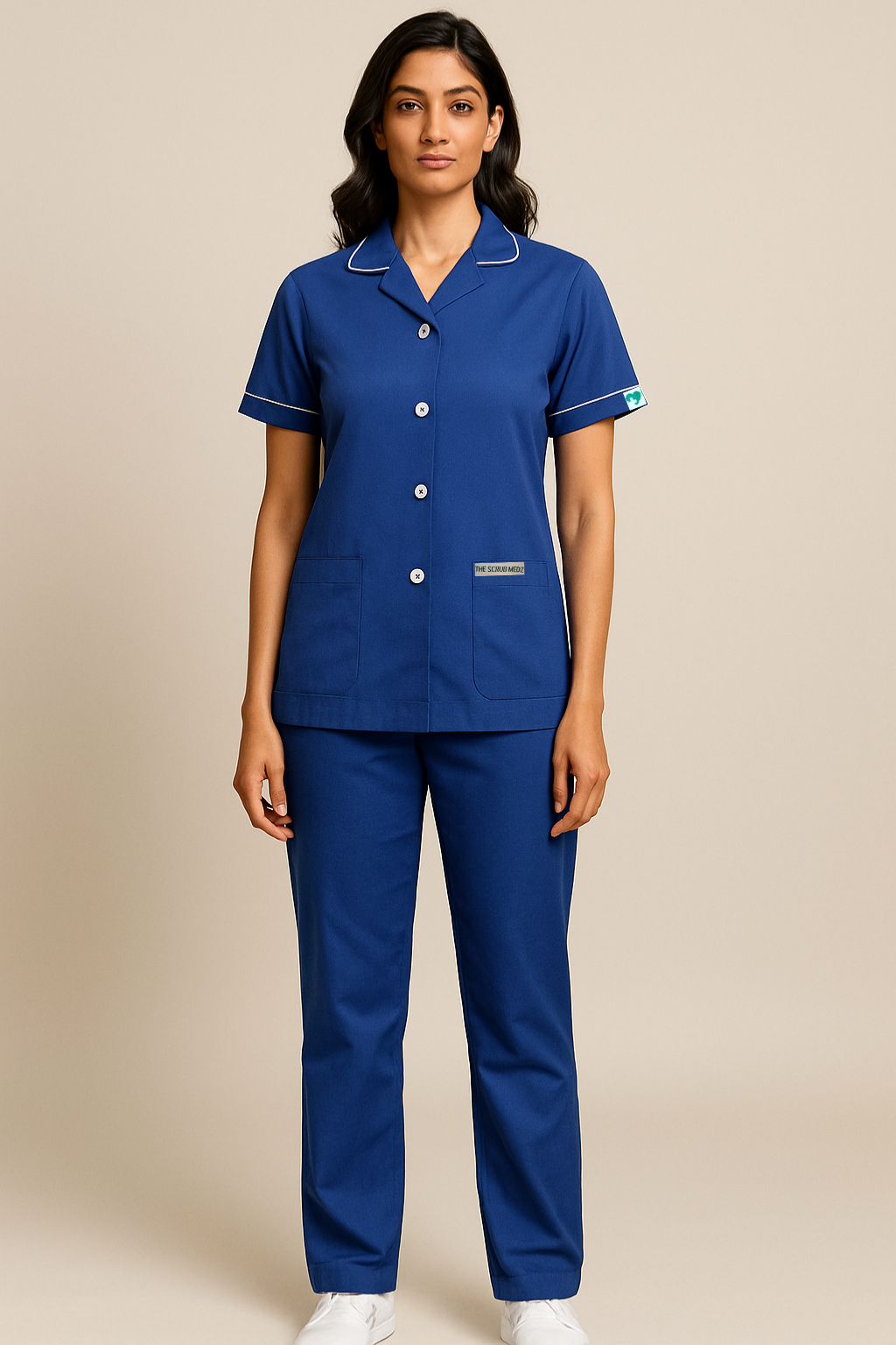 Blue Half Sleeve Nurse Uniform