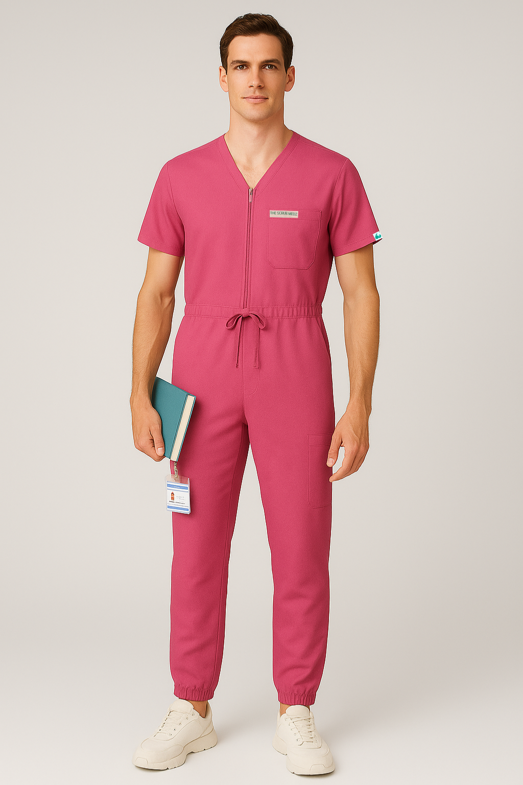 Pink Jumpsuit Scrub For Men