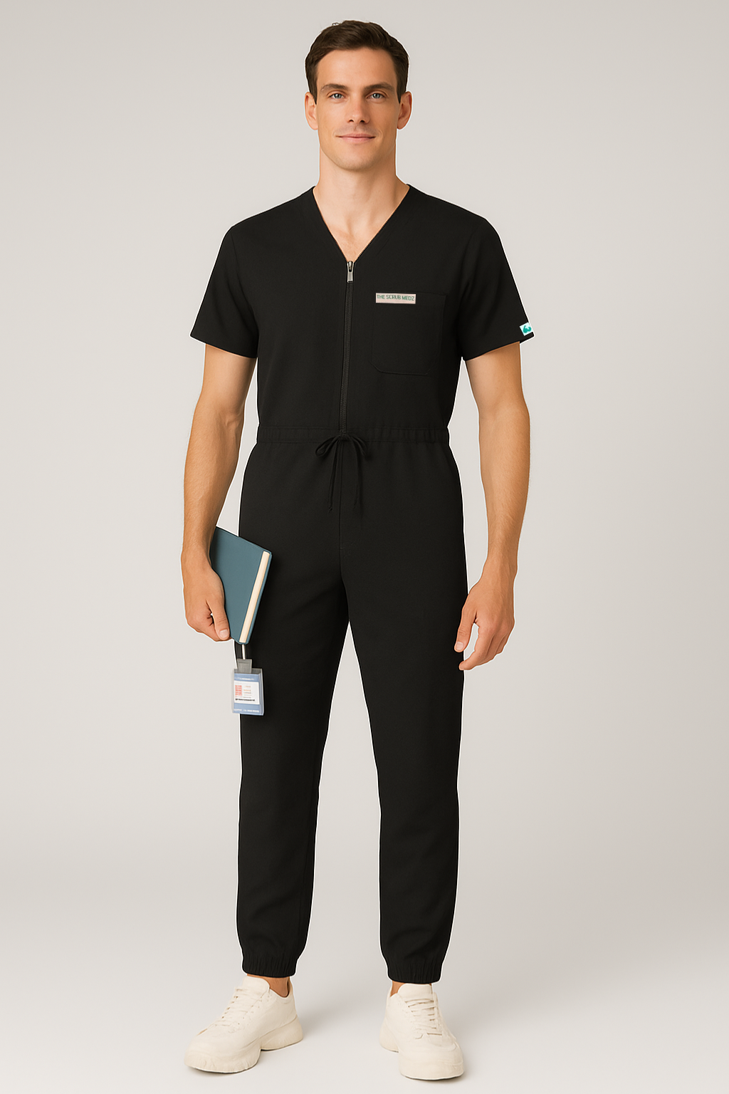Black Jumpsuit Scrub For Men