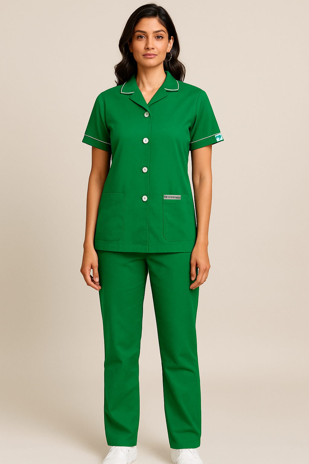 Green Half Sleeve Nurse Uniform