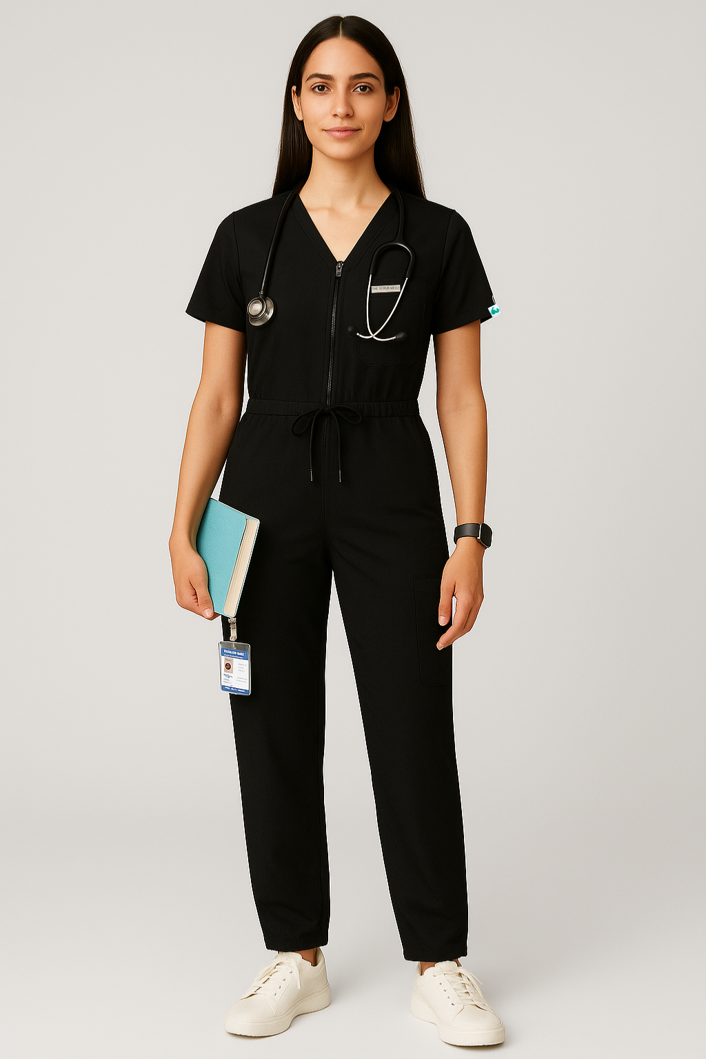 Black Jumpsuit Scrub For Women
