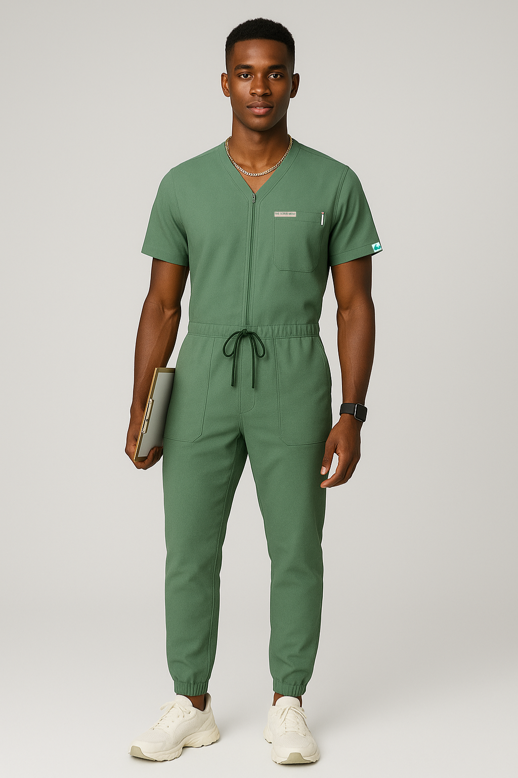 Green Jumpsuit Scrub For Men