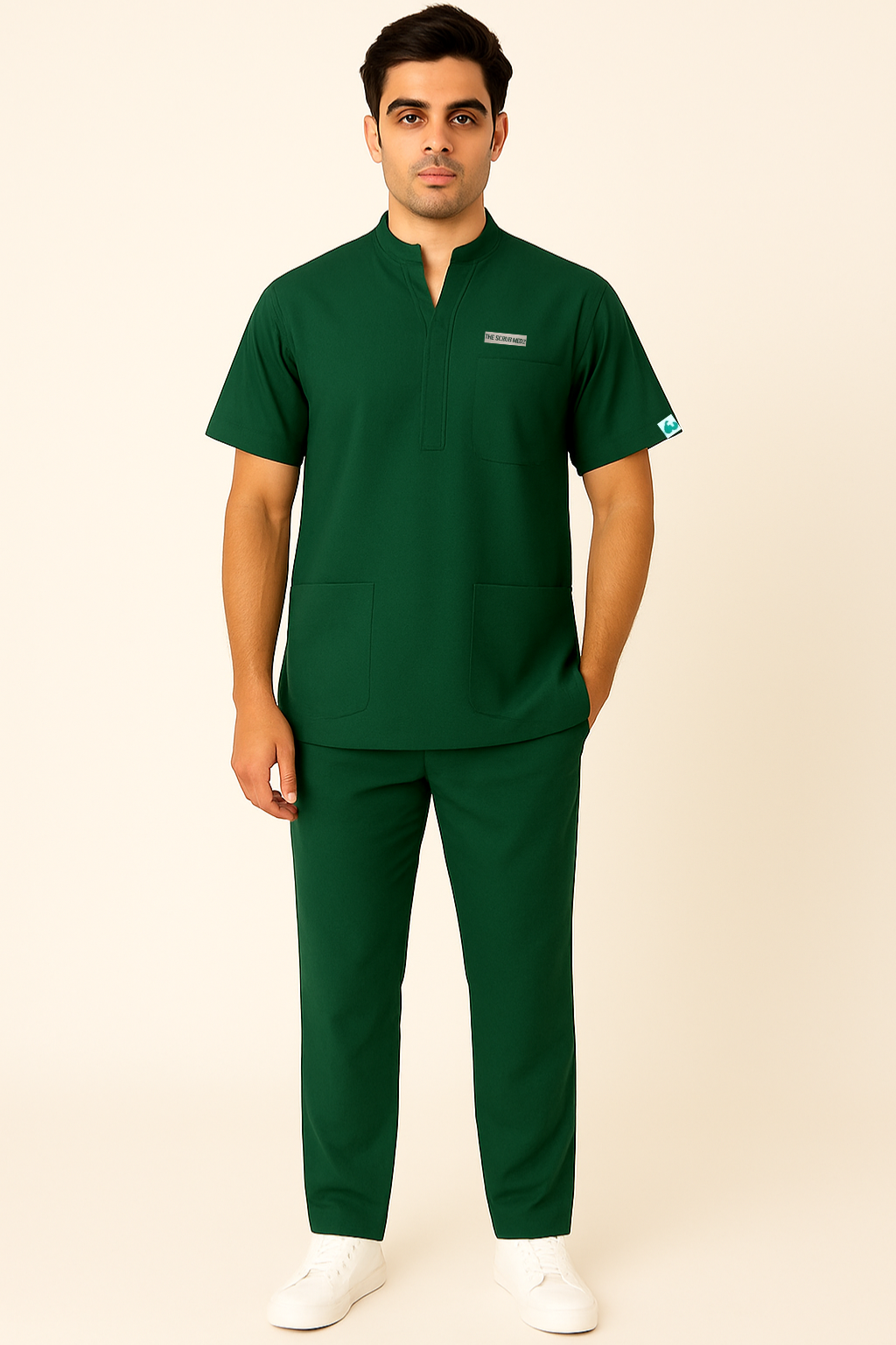 PRESTIGE 4 POCKET MANDARIN (GREEN) MEN SCRUB